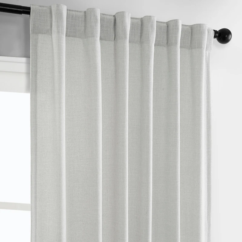 Half Price Drapes Off White Simply Faux Linen Curtain Pair (2 Panels)