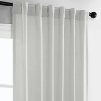 Half Price Drapes Off White Simply Faux Linen Curtain Pair (2 Panels)