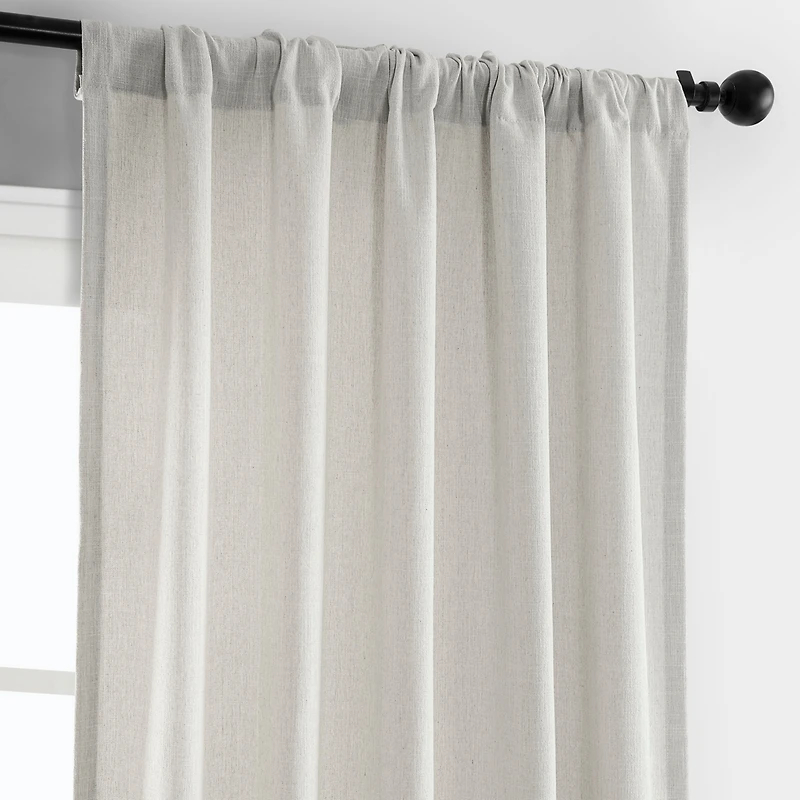 Half Price Drapes Light Sand Simply Faux Linen Curtain Pair (2 Panels)