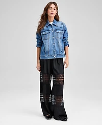 And Now This Petite Embellished Boyfriend Denim Jacket, Macy's Exclusive