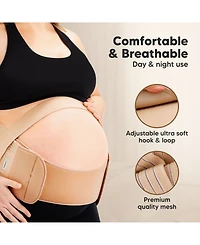 KeaBabies 2 in 1 Pregnancy Belly Support Band, Maternity Belt, Pregnancy Must Haves Baby Belly Bands