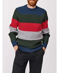 Aubin Men's Pitt Block Stripe Crew Neck Sweater