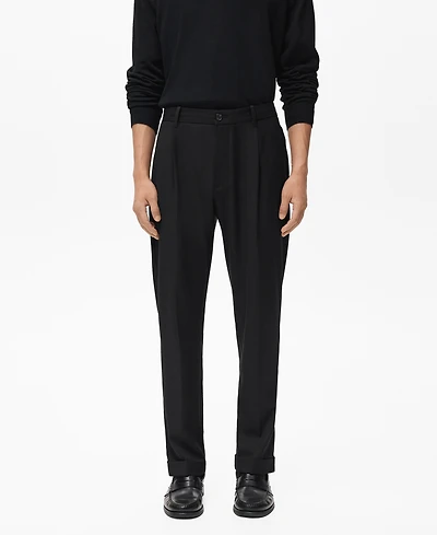 Mango Men's Regular-Fit Pleated Pants