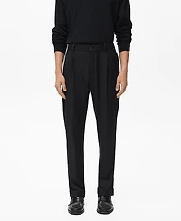 Mango Men's Regular-Fit Pleated Pants