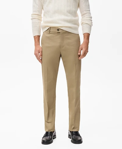 Mango Men's Regular-Fit Cotton Pants