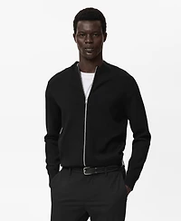 Mango Men's Zipped Knit Cardigan