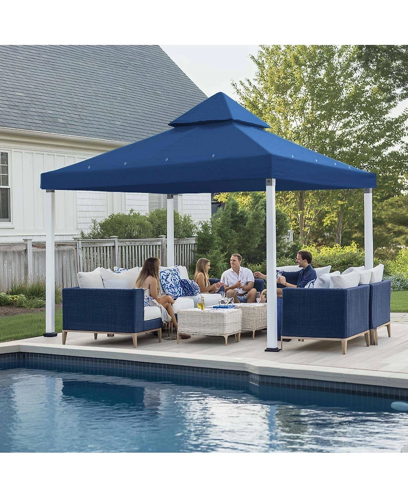 Yescom 8x8Ft 2-Tier Gazebo Top Replacement UV30+ for Dual Tier Outdoor Patio Canopy Cover Party Yard Garden Navy Blue