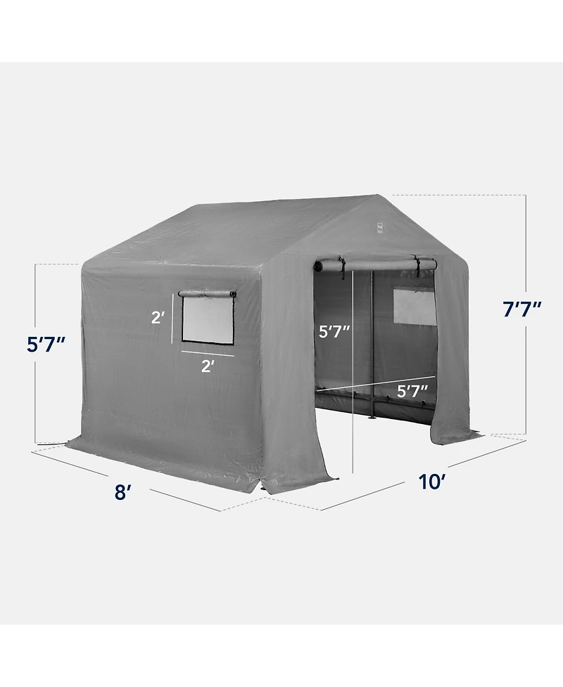 Best Choice Products 10x8ft Outdoor Fabric Storage Shed, Steel Frame, Dual Zipper Doors, Window
