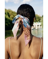 Jessie Zhao New York Silk Skinny Scarf Indoor Forest