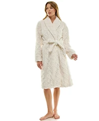 Roudelain Women's Textured Shawl Collar Robe