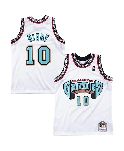 Mitchell Ness Men's Mike Bibby White Vancouver Grizzlies 1998/99 Hardwood Classics Swingman Jersey