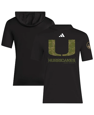 Adidas Men's Black Miami Hurricanes 2025 Military Appreciation Aeroready T-Shirt