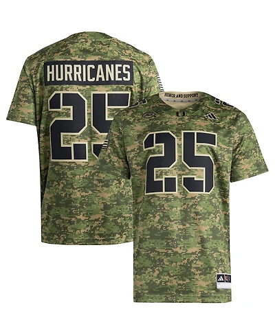 Adidas Men's 25 Camo Miami Hurricanes Honor Support Premier Strategy Jersey