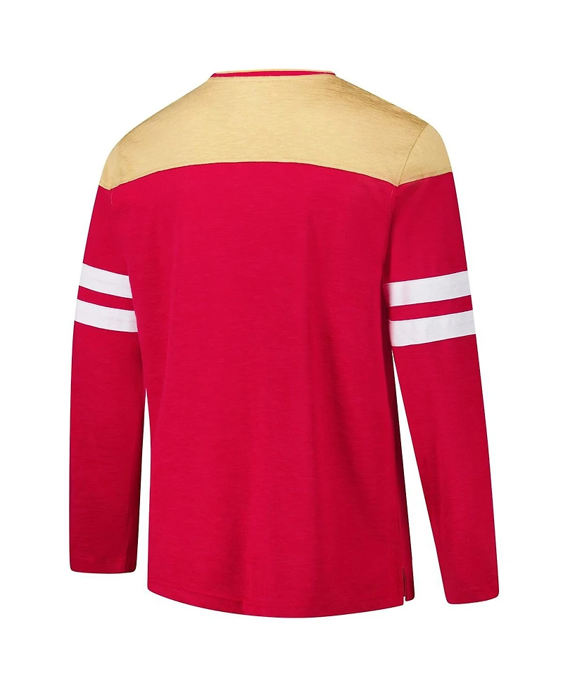 G-iii Sports by Carl Banks Men's Scarlet/Gold San Francisco 49ers Adaptive Hail Mary Long Sleeve T-Shirt