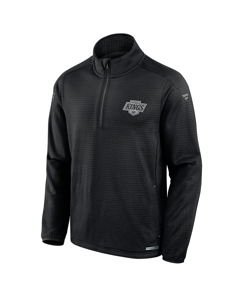 Fanatics Men's Black Los Angeles Kings Authentic Pro Rink Quarter-Zip Sweatshirt