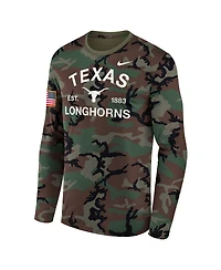Nike Men's Camo Texas Longhorns 2025 Military Appreciation Legend Dri-fit Long Sleeve T-Shirt