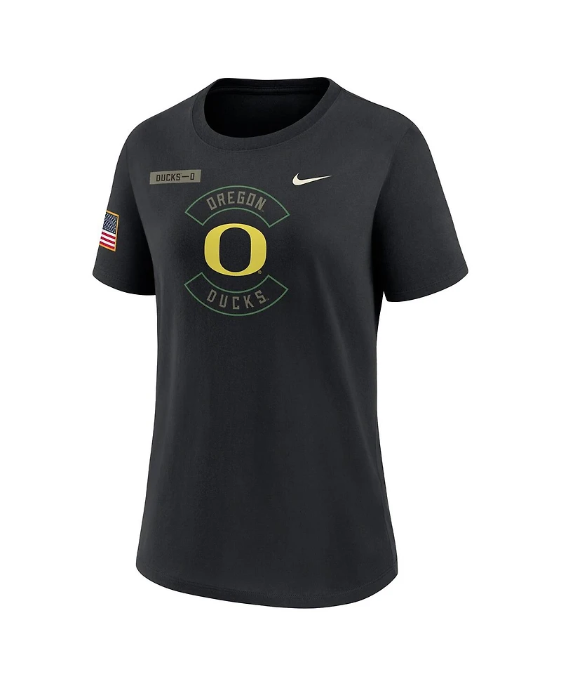 Nike Women's Black Oregon Ducks 2025 Military Appreciation Dri-fit T-Shirt