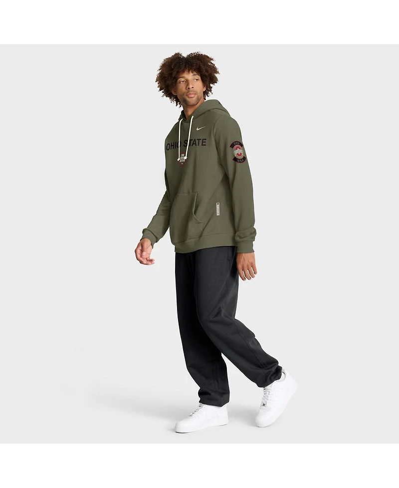 Nike Men's Olive Ohio State Buckeyes 2025 Military Appreciation Dri-fit Hoodie