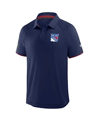 Fanatics Men's Navy New York Rangers Authentic Pro Rink Raglan Polo Shirt