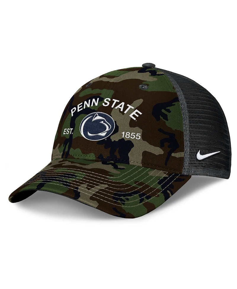 Nike Men's Camo Penn State Nittany Lions 2025 Military Appreciation Rise Adjustable Trucker Hat