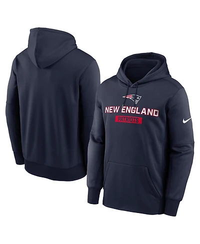 Nike Men's Navy New England Patriots Toss Sweep Performance Pullover Hoodie