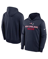 Nike Men's Navy New England Patriots Toss Sweep Performance Pullover Hoodie