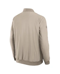 Fanatics Men's Tan Minnesota Wild Authentic Pro Road Lightweight Full-Zip Bomber Jacket