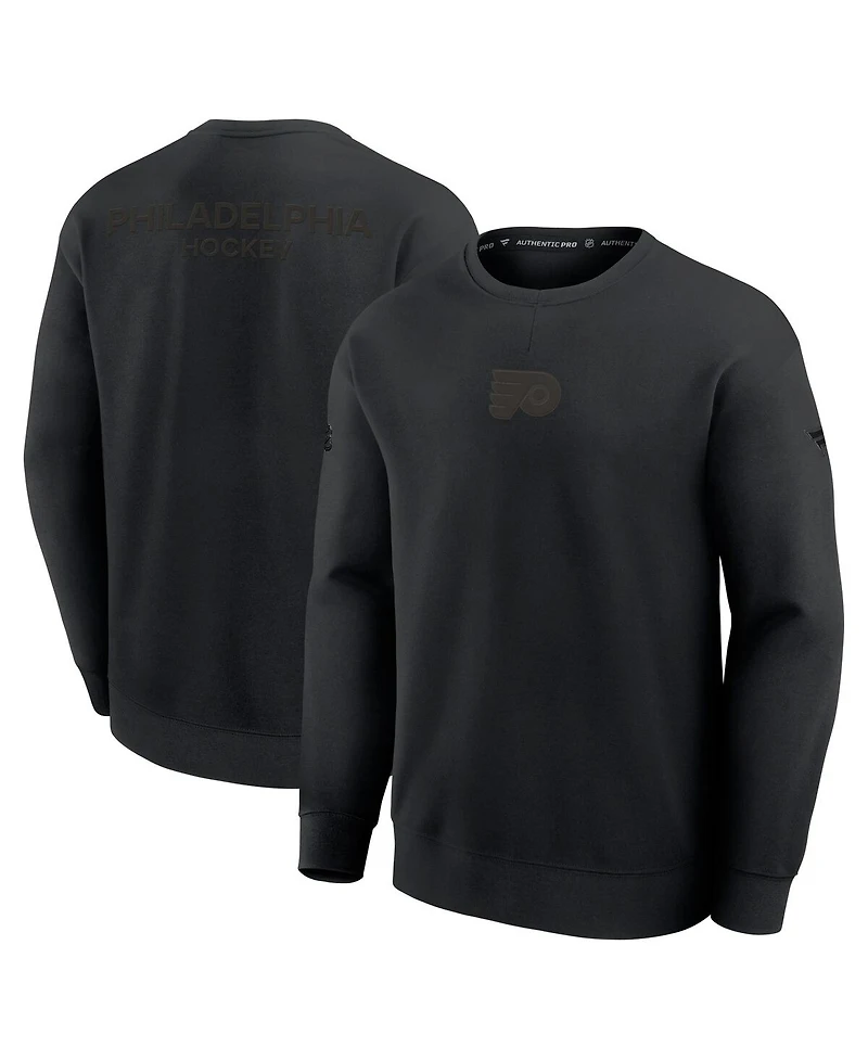 Fanatics Men's Black Philadelphia Flyers Authentic Pro Road Tri-Blend Sweatshirt
