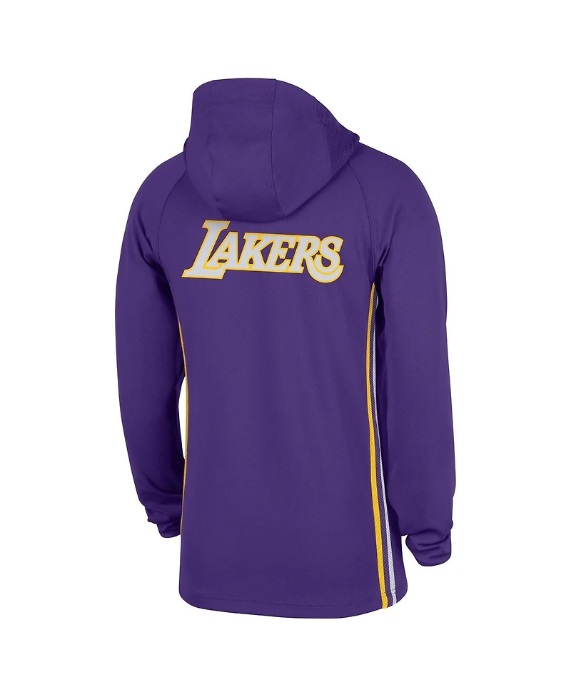 Nike Men's Purple Los Angeles Lakers Authentic On Court Zone Quarter-Zip Dri-fit Hoodie Jacket