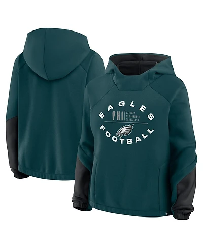 Fanatics Women's Midnight Green Philadelphia Eagles Oversized Redzone Bubble Screen Pullover Hoodie