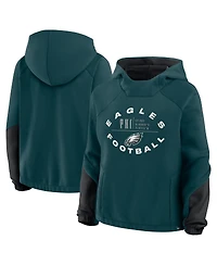 Fanatics Women's Midnight Green Philadelphia Eagles Oversized Redzone Bubble Screen Pullover Hoodie
