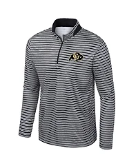 Colosseum Men's Black Colorado Buffaloes Striped Quarter-Zip Sweatshirt