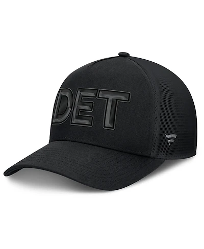 Fanatics Men's Black Detroit Red Wings Authentic Pro Road Team Code Trucker Adjustable Hat