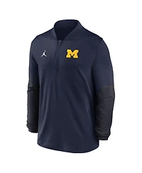 Jordan Men's Navy Michigan Wolverines Sideline Dri-fit Half-Zip Pullover Sweatshirt