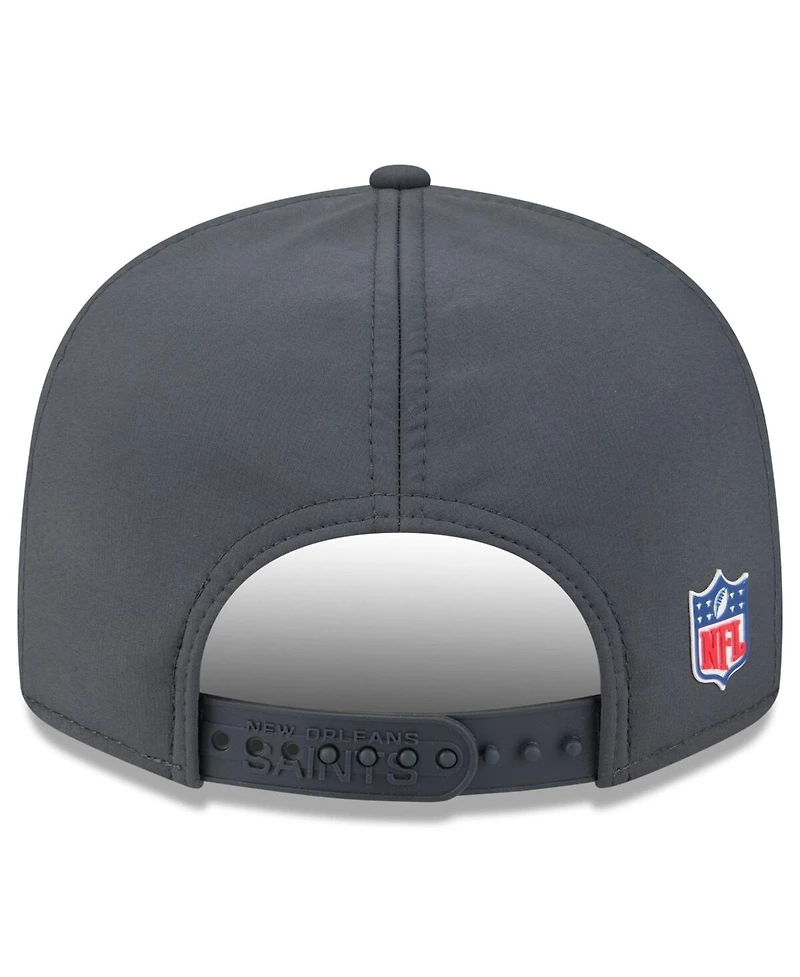 New Era Men's Charcoal New Orleans Saints 2025 Sideline Cold Weather Split Panel 9FIFTY Snapback Hat