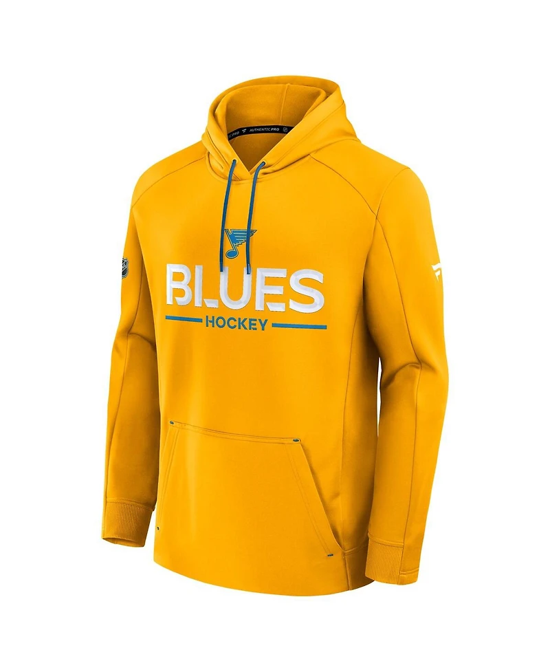 Fanatics Men's Gold St. Louis Blues Authentic Pro Rink Hoodie