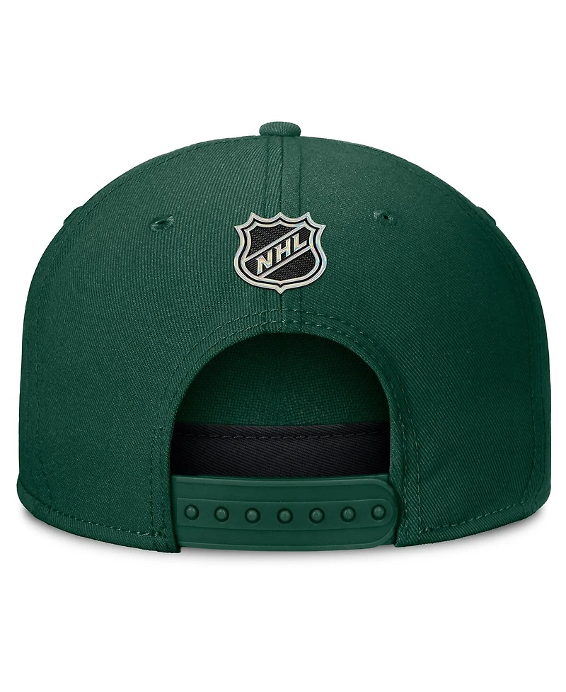 Fanatics Men's Green Minnesota Wild Authentic Pro Rink Team Code Snapback Hat