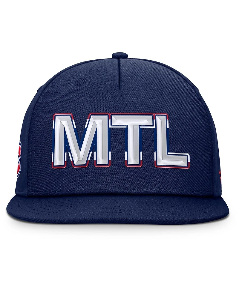Fanatics Men's Navy Montreal Canadiens Authentic Pro Rink Team Code Snapback Hat