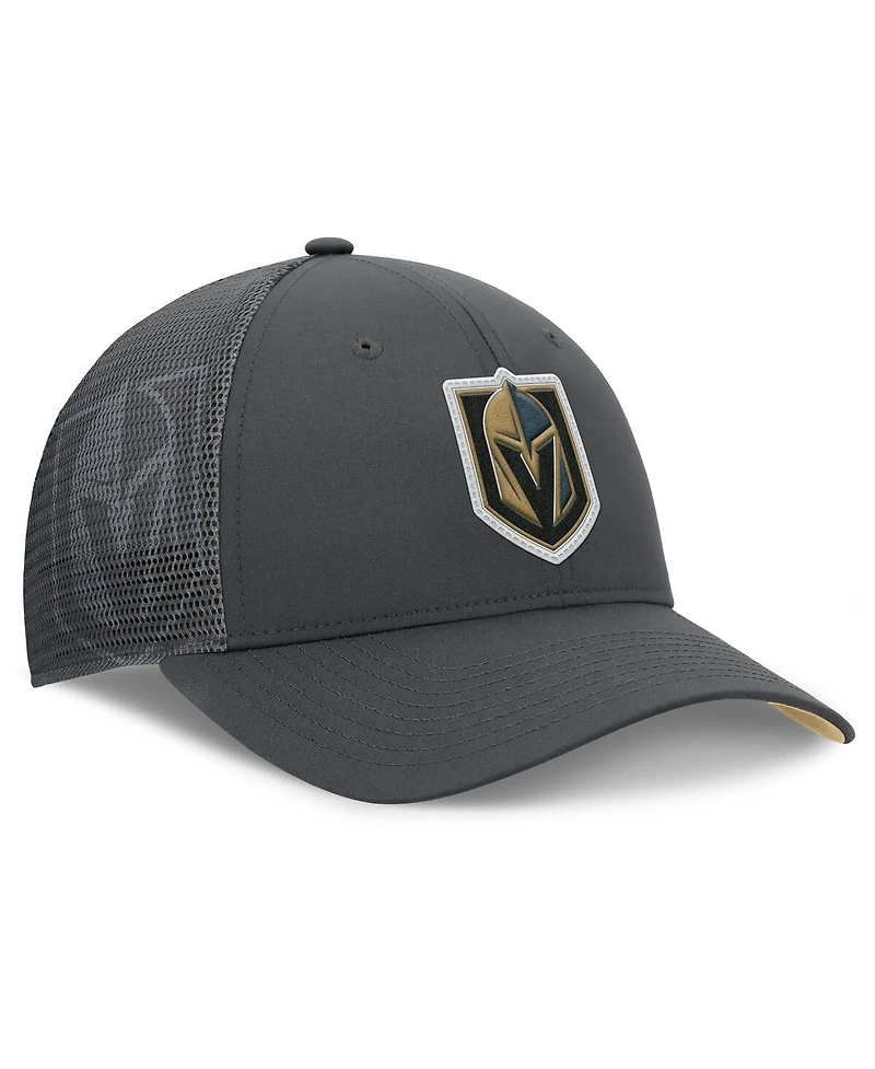 Fanatics Men's Charcoal Vegas Golden Knights Authentic Pro Home Ice Trucker Adjustable Hat