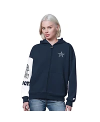 Starter Women's Navy Dallas Cowboys 4th Down Full-Zip Hoodie