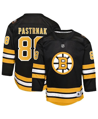 Outerstuff Big Boys and Girls David Pastrnak Black Boston Bruins Home Replica Player Jersey