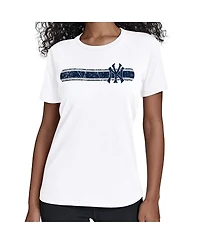 Starter Women's White New York Yankees Team Stripe T-Shirt