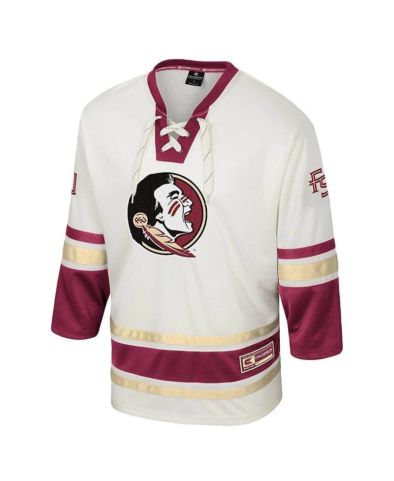 Colosseum Men's Cream Florida State Seminoles Puck Proud Fashion Hockey Jersey