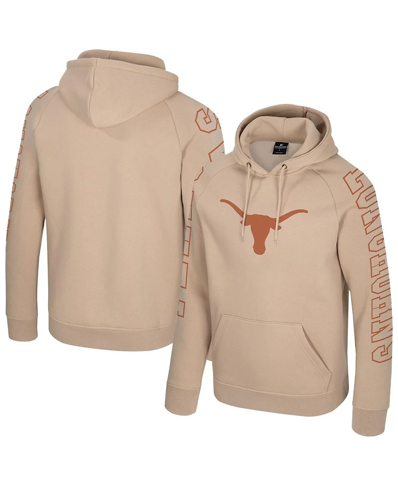 Colosseum Men's Tan Texas Longhorns Big Break Raglan Hoodie