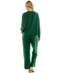 Roudelain Women's 2-Piece Long-Sleeve Crewneck Top and Pants Set