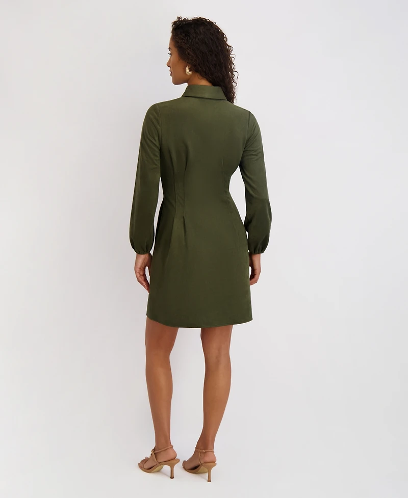 kensie Women's Long-Sleeve Dress