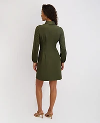 kensie Women's Long-Sleeve Dress
