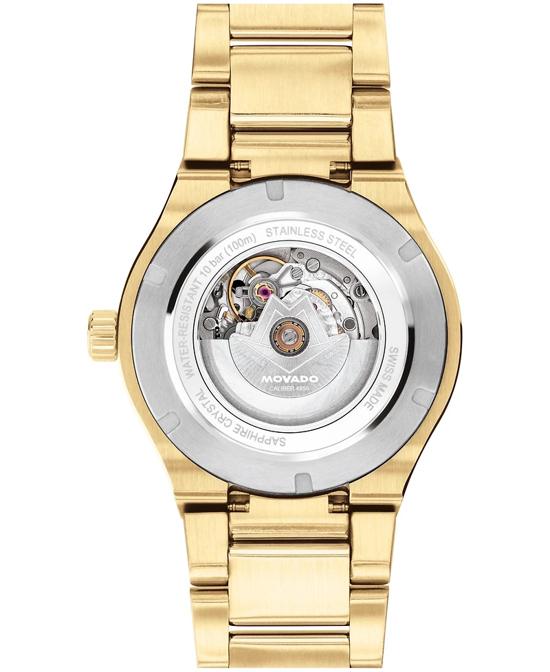 Movado Women's Museum Imperiale Swiss Automatic Light Yellow Pvd Steel Watch, 33mm