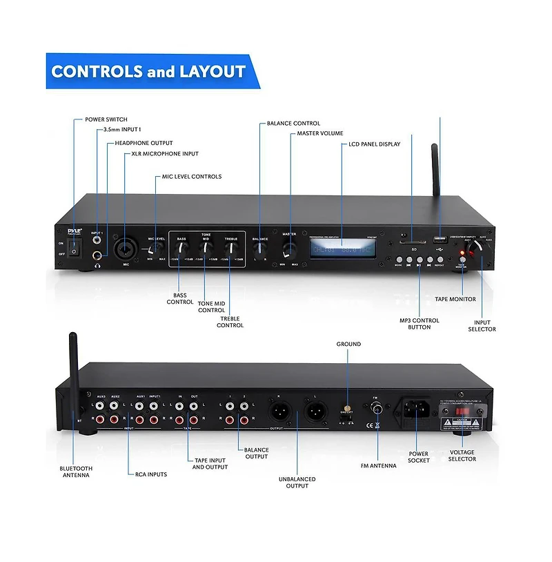 Pyle Rack Mount Studio Pre-Amplifier