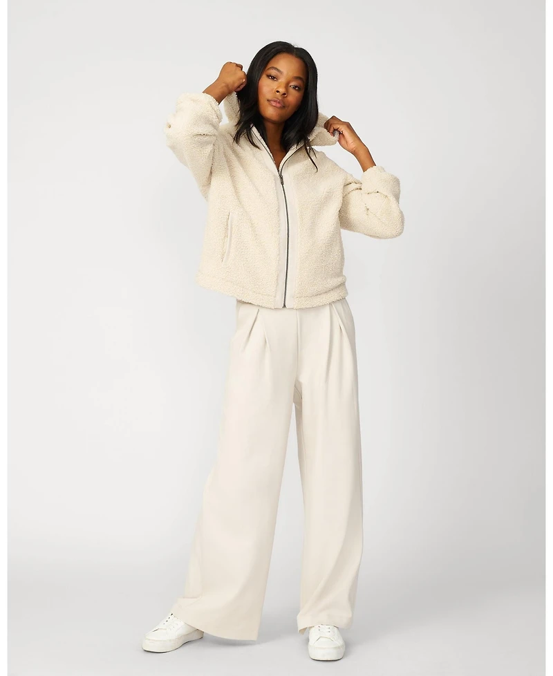 Cable & Gauge Women's Pleated Wide Leg Stretch Trouser